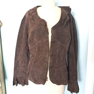 Coldwater Creek Brown Suede Leather Jacket, PM